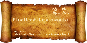 Miselbach Kreszcencia névjegykártya